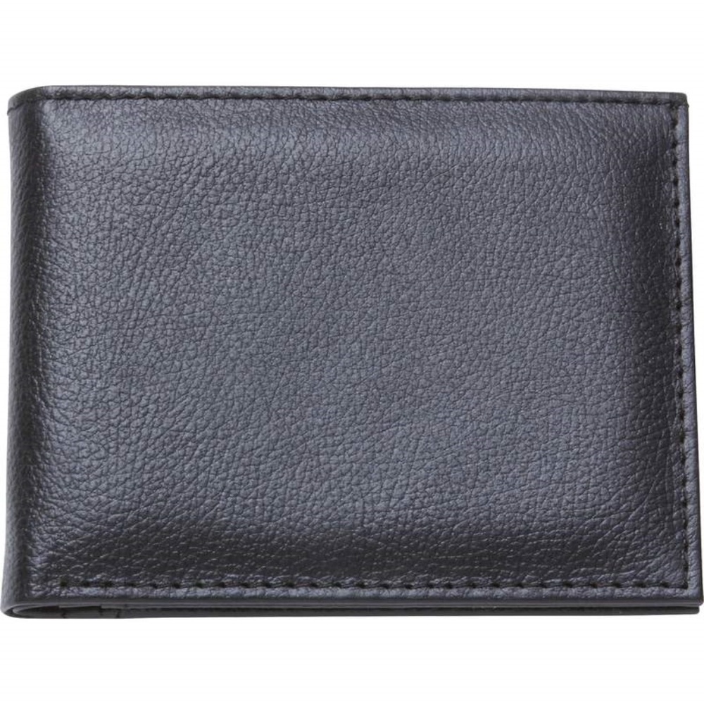 Men's Genuine Black Leather Bi-Fold Wallet